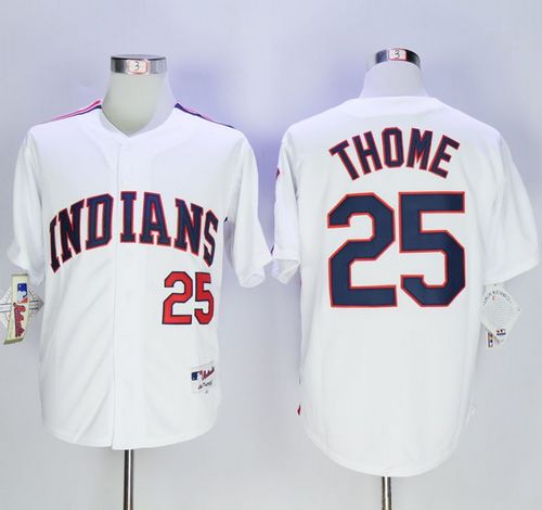 Cleveland Indians 25 Jim Thome White 1978 Turn Back The Clock Stitched men baseball mlb Jersey