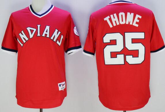 Cleveland Indians 25 Jim Thome red The Clock Stitched men baseball mlb Jersey