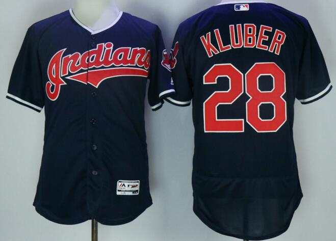Cleveland Indians 28 Corey Kluber blue Flexbase Authentic Collection men baseball mlb jerseys