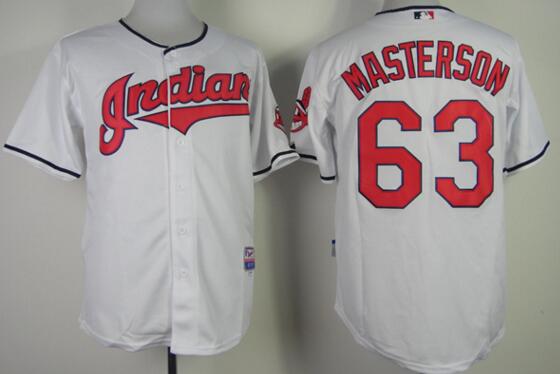 Cleveland Indians 63 Masterson white baseball mlb jerseys