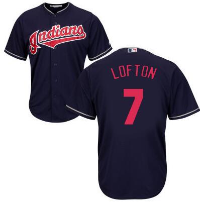 Cleveland Indians 7 Laporta Blue men baseball mlb jerseys