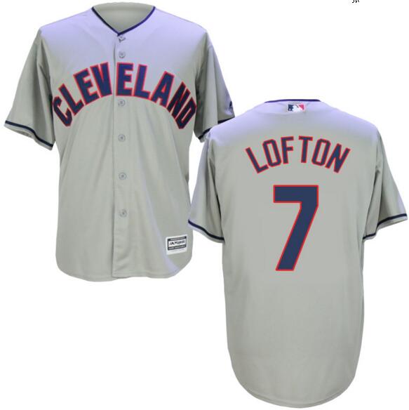 Cleveland Indians 7 Laporta Grey men baseball mlb jerseys