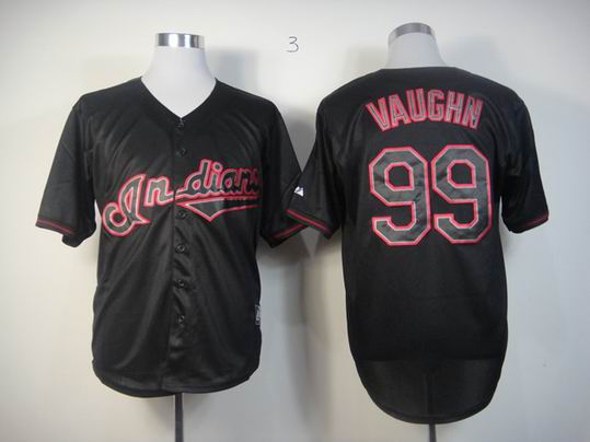 Cleveland Indians 99 Ricky Vaughn blank Black Fashion men baseball mlb Jerseys