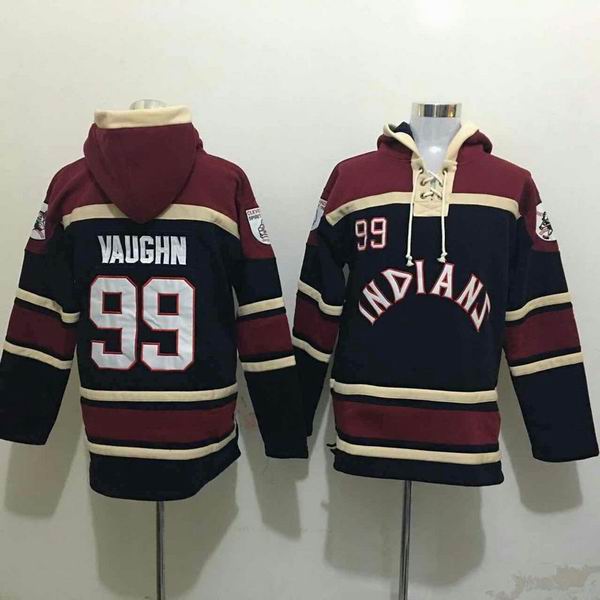 Cleveland Indians Rick Vaughn 99 red black baseball Hooded Sweatshirt