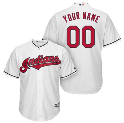 Cleveland Indians jerseys Majestic White Cool Base Custom any name number