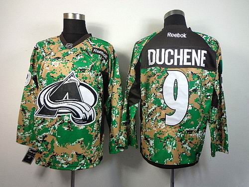 Colorado Avalanche  DUCHENE 9 green camo Reebok men nhl ice hockey jerseys