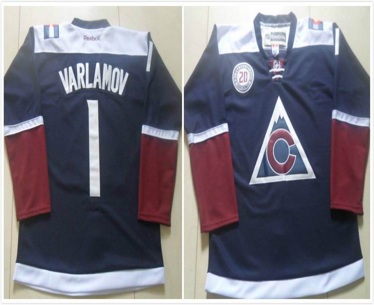 Colorado Avalanche 1 Semyon Varlamov blue men nhl ice hockey New  jerseys