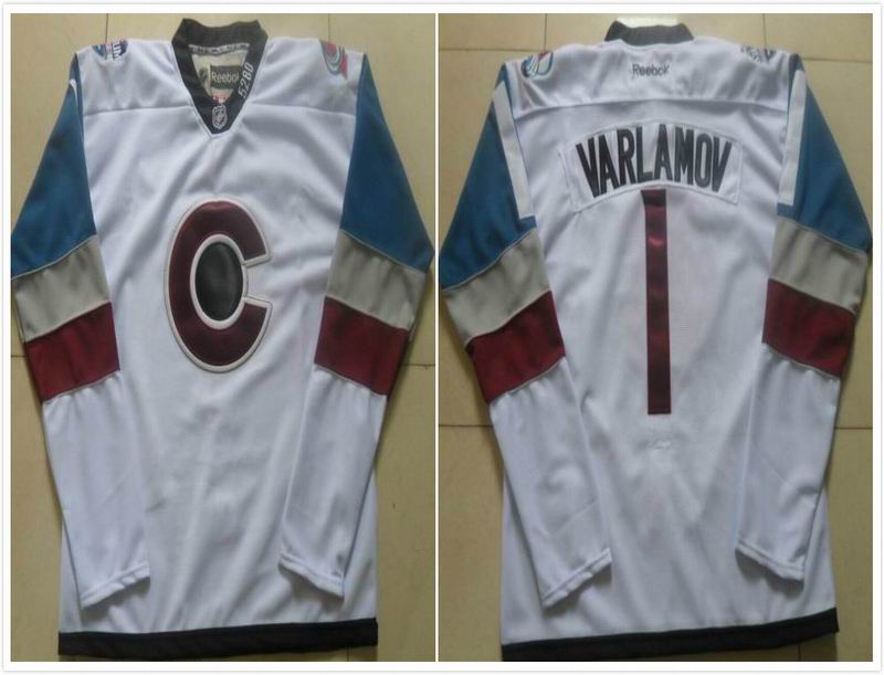 Colorado Avalanche 1 Semyon Varlamov white men nhl ice hockey New  jerseys