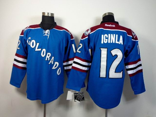 Colorado Avalanche 12 Jarome Iginla blue reebok men nhl ice hockey jerseys