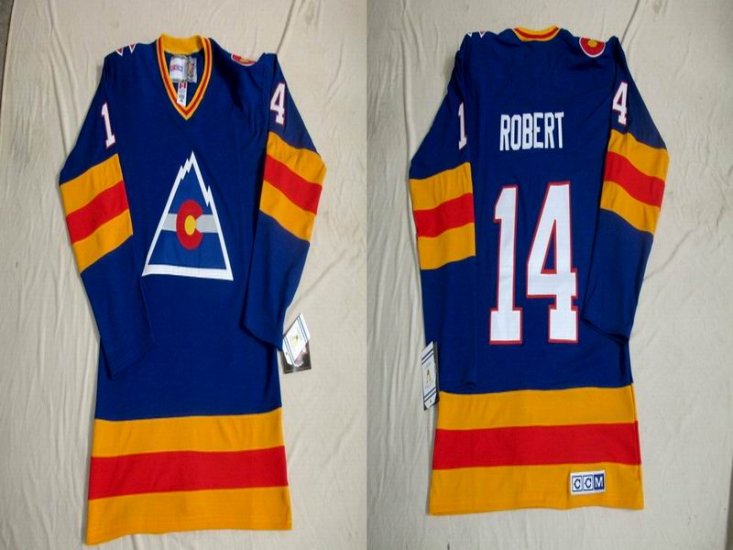 Colorado Avalanche 14 Rene Robert Blue men nhl ice hockey jerseys