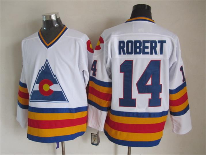 Colorado Avalanche 14 Rene Robert white men nhl ice hockey jerseys