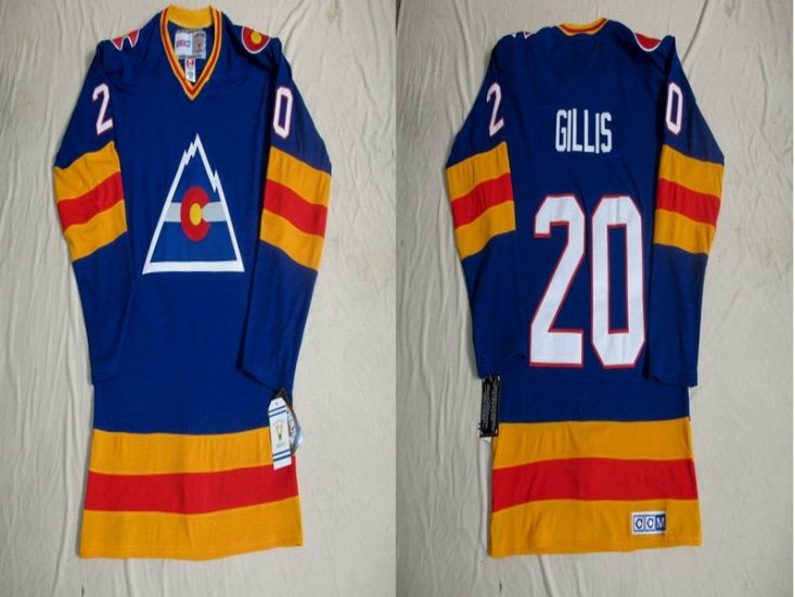 Colorado Avalanche 20 MIKE GILLIS Blue men nhl ice hockey jerseys