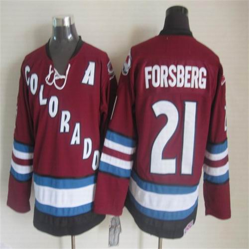 Colorado Avalanche 21 Peter Forsberg red men nhl ice hockey jerseys