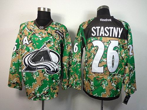 Colorado Avalanche 26 STASTNY green camo men nhl ice hockey jerseys