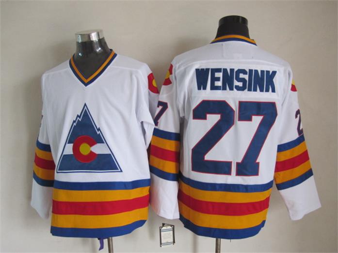 Colorado Avalanche 27 John Wensink white men nhl ice hockey jerseys
