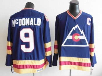 Colorado Avalanche 9 Lanny McDonald blue men nhl ice hockey jerseys