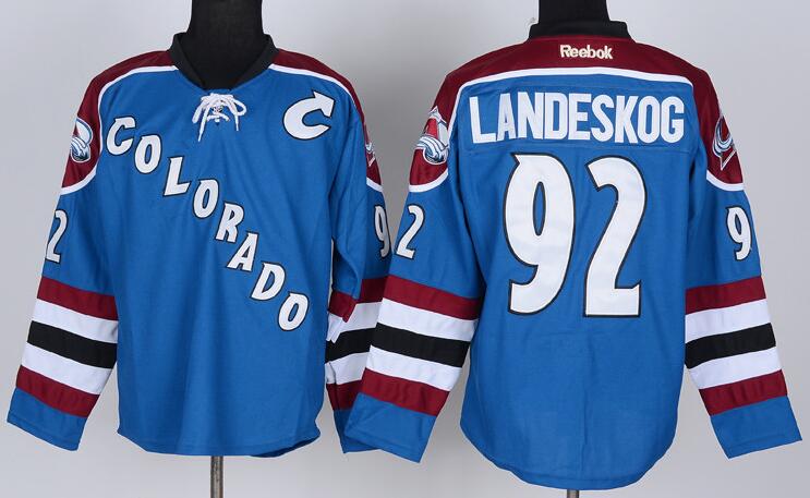 Colorado Avalanche 92 Gabriel Landeskog Blue men nhl ice hockey jerseys