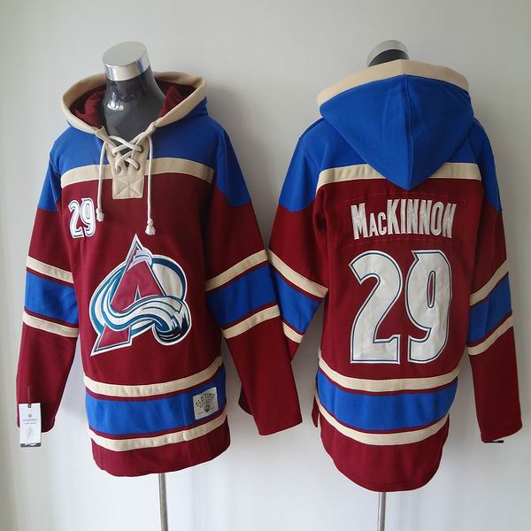 Colorado Avalanche Nathan Mackinnon 29# red blue Ice Hockey Hooded Sweatshirt