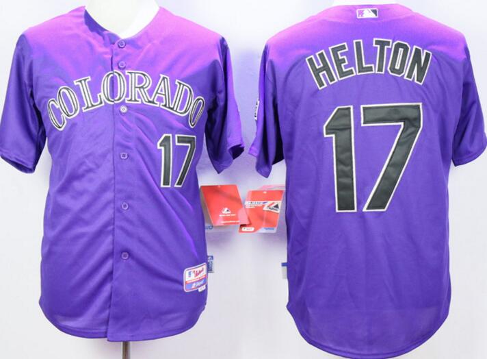Colorado Rockies 17 Todd Helton purple men baseball mlb jersey