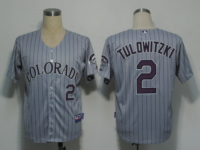 Colorado Rockies 2 TULOWITZKI gray men baseball mlb jerseys