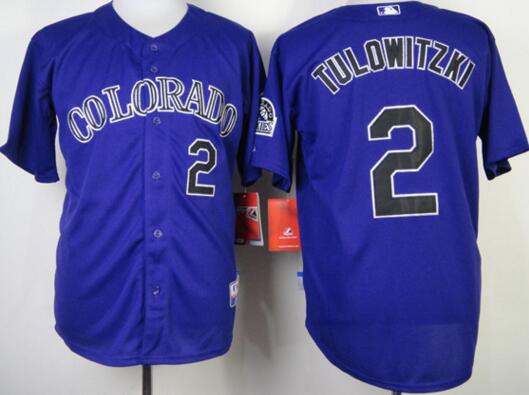 Colorado Rockies 2 TULOWITZKI purple men baseball mlb jerseys
