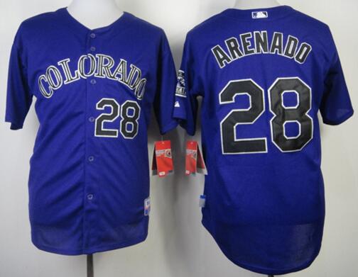 Colorado Rockies 28 Nolan Arenado purple men baseball mlb jersey