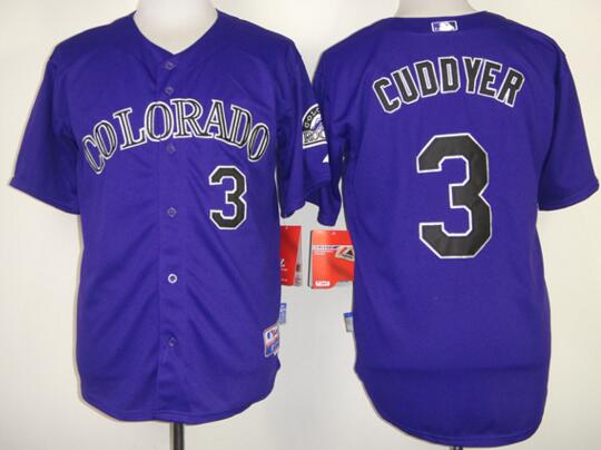 Colorado Rockies 3 CUDDYER purple men baseball mlb jerseys