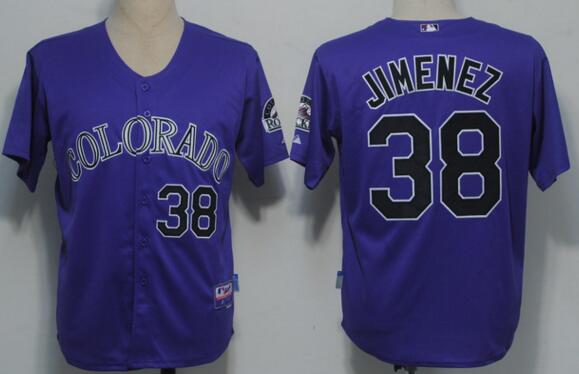 Colorado Rockies 38 JIMENEZ purple men baseball mlb jerseys