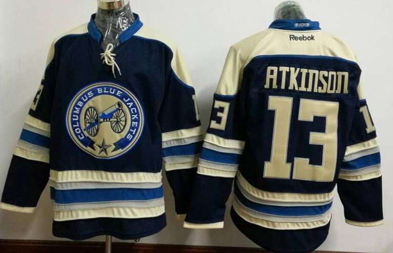 Columbus Blue Jackets 13 ATKINSON Blue men nhl Jerseys