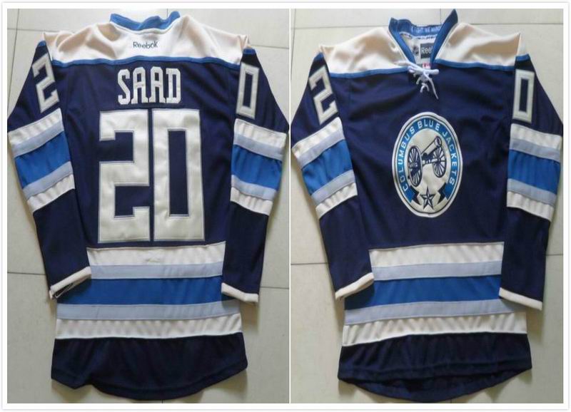 Columbus Blue Jackets 20 Saad blue men nhl ice hockey jerseys