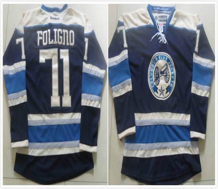 Columbus Blue Jackets 71 Nick Foligno blue men nhl ice hockey jerseys