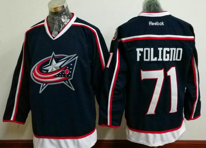 Columbus Blue Jackets 71 Nick Foligno men Blue Jersey