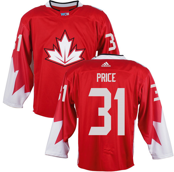 Custom Youth Canada 2016 World Cup #31 Carey Price red Hockey jersey