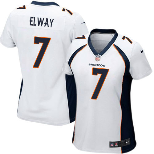 Women Denver John Elway  7 jersey White
