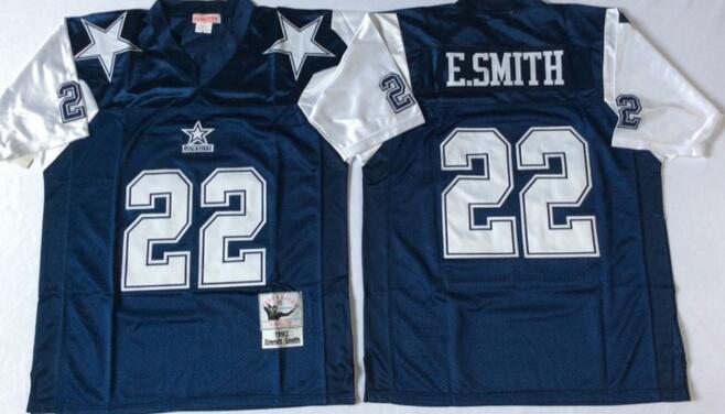 Dallas Cowboys 22 Emmitt Smith blue men Throwback nfl Jersey