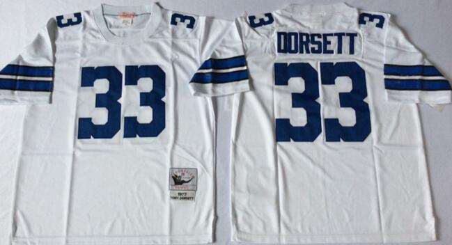 Dallas Cowboys 33 Tony Dorsett white men Throwback nfl Jersey