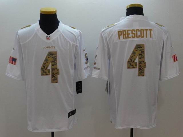 Dallas Cowboys 4 Dak Prescott Nike White Salute To Service Limited Jersey