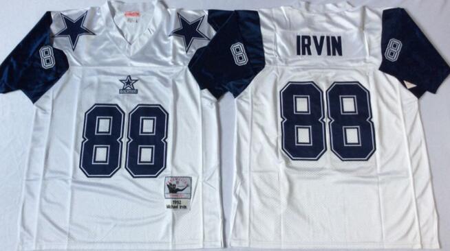 Dallas Cowboys 88 Michael Irvin white men Throwback nfl Jersey