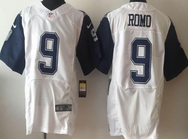 Dallas Cowboys 9 Tony Romo White blue nike elite Jerseys