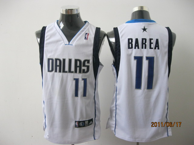Dallas Mavericks 11 BAREA white adidas men NBA basketball Jerseys