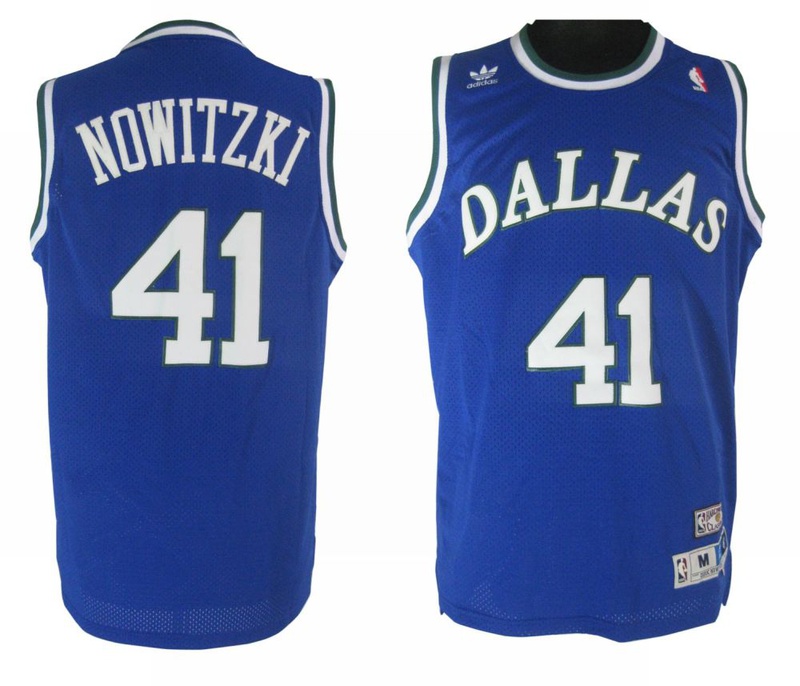 Dallas Mavericks 41 Dirk Nowitzki blue basketball jerseys