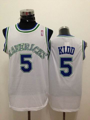 Custom Dallas Mavericks 5 Jason Kidd white adidas nba jerseys