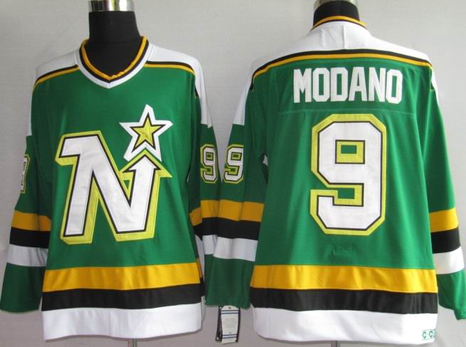 Dallas Stars 9 Modano Green men nhl ice hockey jerseys