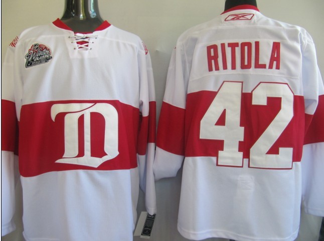 Deroit Red wings 42 Ritola White men ice hockey nhl jerseys