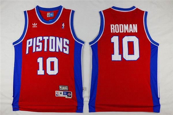 Detroit Pistons 10 Dennis Rodman red Soul adidas men nba basketball jerseys