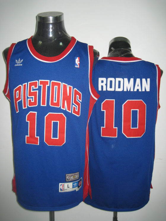 Detroit Pistons 10 RODMAN blue adidas men nba basketball jerseys