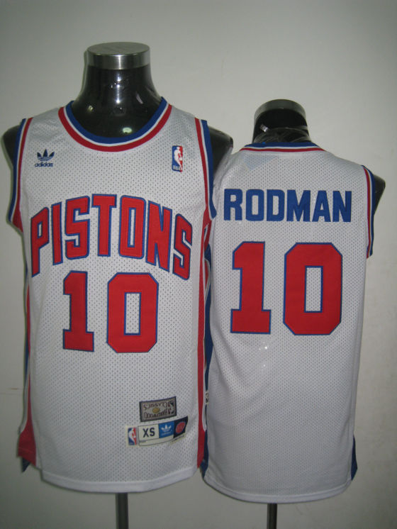 Detroit Pistons 10 RODMAN white adidas men nba basketball jerseys