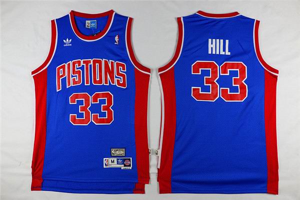 Detroit Pistons 33 Grant Hill Blue Soul Swingman Stitched adidas men nba basketball jerseys