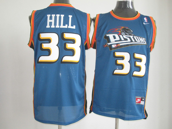 Detroit Pistons 33 Grant Hill Soul Swingman Stitched Blue adidas men nba basketball jerseys