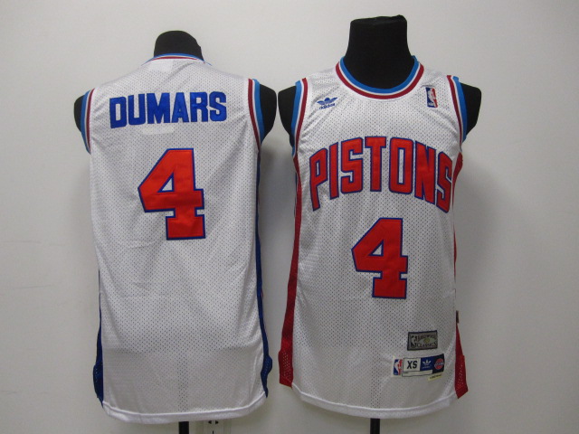 Detroit Pistons 4 DUMARS white adidas men nba basketball jerseys